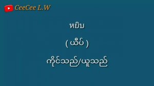 ထိုင်းစကားလေ့လာခြင်း ep 124/ CeeCee L.W / 4 နာရီနီးပါး