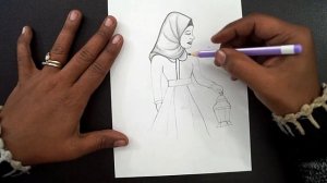 How To Draw A Muslim Girl || Hijab Girl Pencil Drawing || Easy Pencil Shading