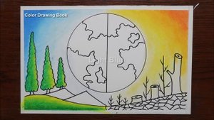 How to draw world environment day poster, Save nature drawing easy