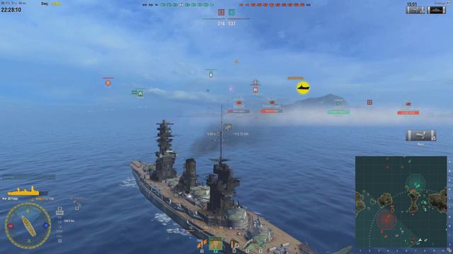 World of Warships Линкор Fuso Морские будни (World of Warships gameplay)