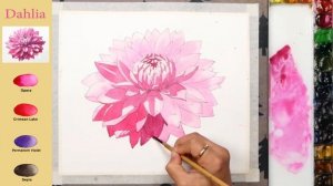 Basic Flower Watercolor - Dahlia (sketch & color mixing, Arches) NAMIL ART