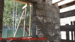 Дом из арболита, Затирка стен