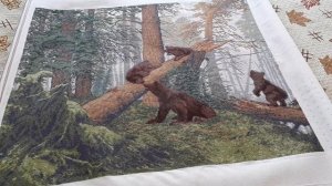 Утро в сосновом лесу. Отчет 10. Вышивка крестом.