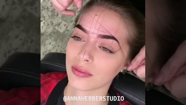 Построение формы бровей.Эскиз с помощью нитки смотреть онлайн