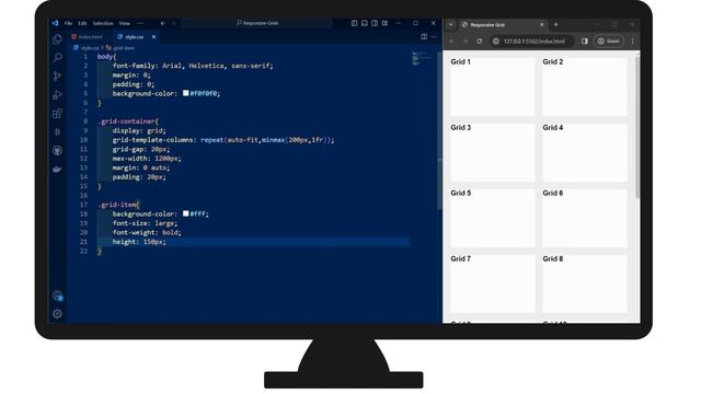 Responsive Grid Layout Tutorial | HTML and CSS Web Design