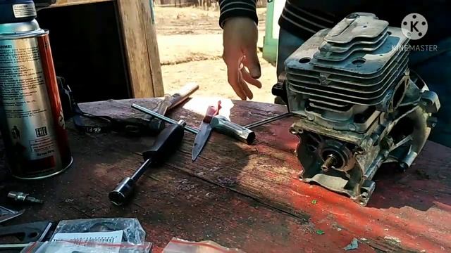Ремонт заклиневшего триммера сборка поле полной разборки#Ремонт#бензотриммер#сборка