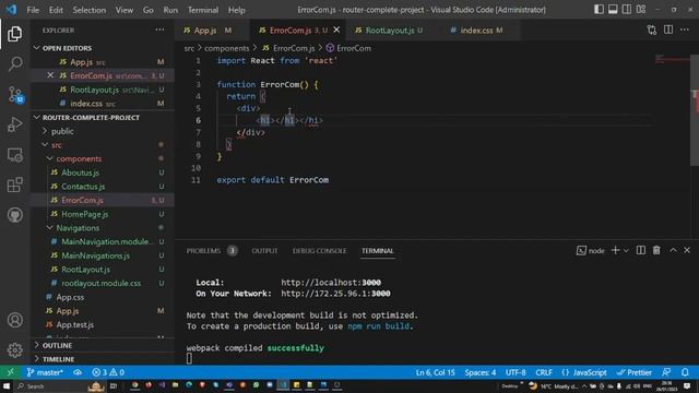 Show Error Pages with errorElement using Router in React JS | React JS Tutorial (full course) - #62
