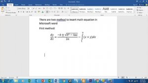 How to write math equation in Microsoft word 2007, 2010, 2013 and 2016