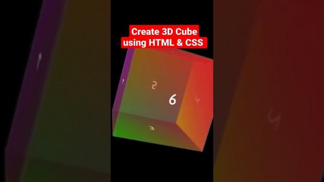 3D Cube using HTML & CSS only.