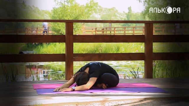3_3 Уттхита Сукхасана поза со скрещенными ногами с вытяжением смотреть онлайн