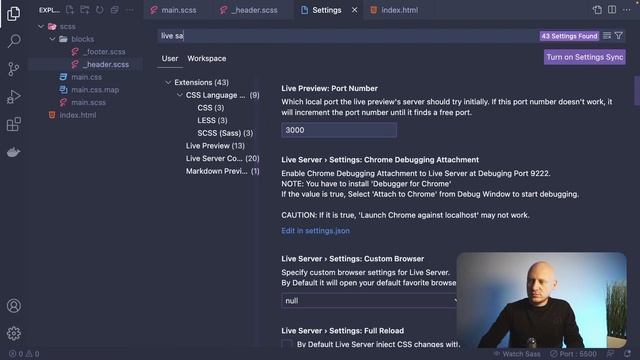 SASS SCSS компиляция в VS Code. Плагин Live Sass Compiler смотреть онлайн