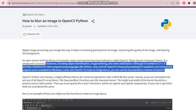 How to blur an image in OpenCV Python complete information tutorial #opencvpython