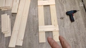как собрать стеллаж из широких реек