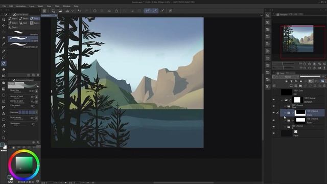 ?️ Landscape Environment Digital Painting Workflow & Tips & Tutorial смотреть онлайн