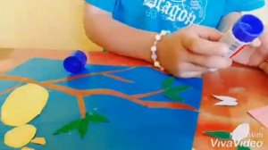 ИЗО первый класс. Апликация из бумаги Украшение птиц.