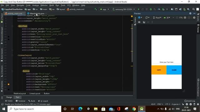 How to create Copy and Clear Buttons in Android Studio? Copy text to Clipboard. | App Tech |. смотреть онлайн