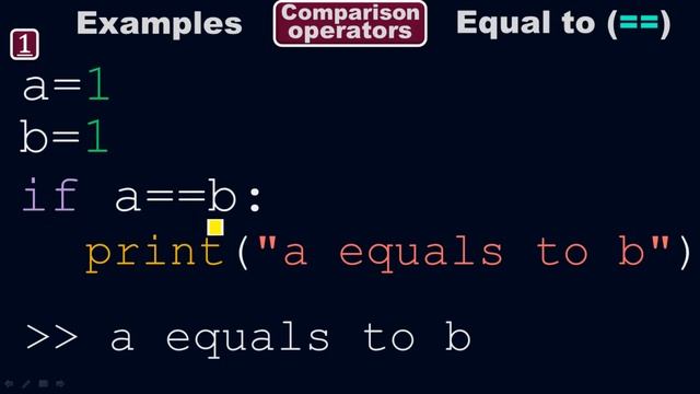 Equal to operator(==) with conditional statement - Comparison Operators - Python by #Moein