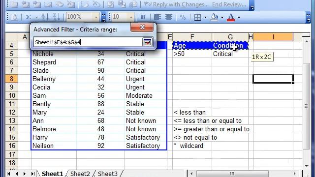 Excel Tutorial -  Advanced Filters Rev Up Your Workbook - Excel Tutorial Filters