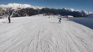 Горные лыжи _ спуск (Домбай, синяя трасса).mp4