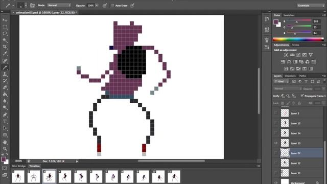 Animating Pixel Art in Photoshop смотреть онлайн
