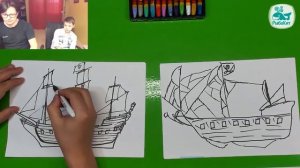 Как нарисовать ЧЕРНУЮ ЖЕМЧУЖИНУ корабль пиратский
