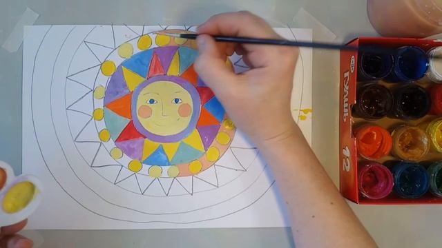 Как нарисовать необычное солнце.Солнце.#маленький_художник