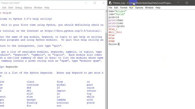 Python tilida o'zgaruvchi davomi|Continuation of variables in Python|Продолжение переменных в Pytho смотреть онлайн