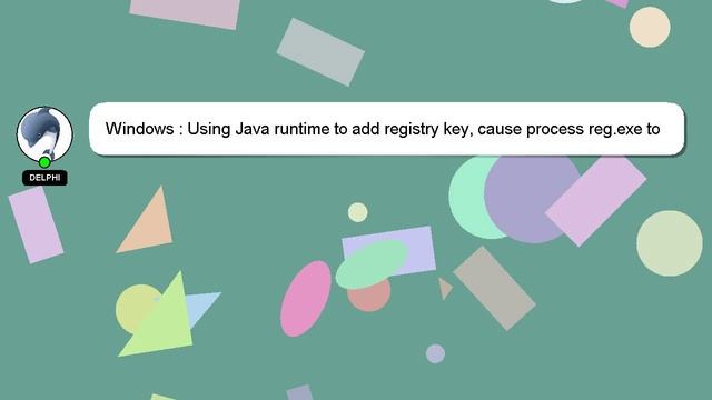 Windows : Using Java runtime to add registry key, cause process reg.exe to run forever смотреть онлайн