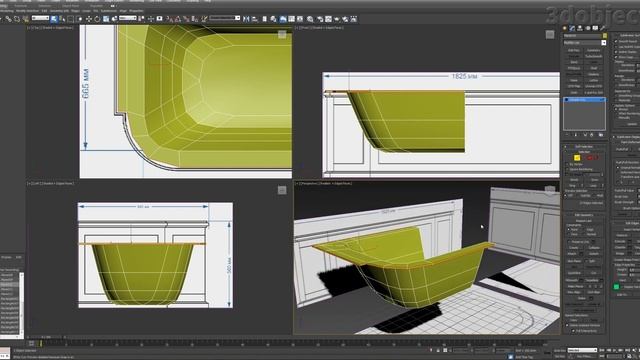 3d моделирование ванны DevonDevon president в 3dsMax  3d modeling  bath