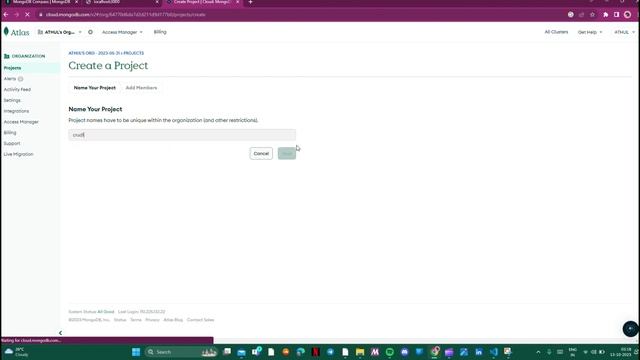creating mongodb database Account ,PART 1