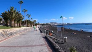 Tenerife Spain Beach Walk Tour // December 2021 4K // Playa del Duque