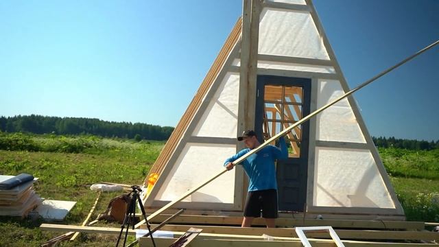 Строим дом A-Frame на участке 16 гектар. Переехали жить на ферму. Выгодный дом афрейм для фермеров.
