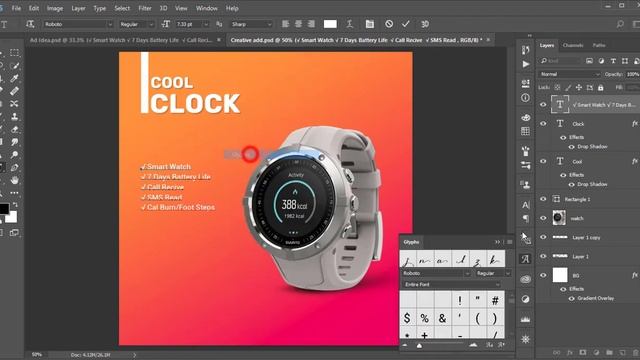 Modern and Creative Advertising poster design in photoshop | Modern ad design смотреть онлайн