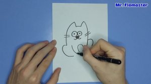 Как Рисовать Рыжего Кота ? - Рисунки для детей  / How To Draw A Ginger Cat ?