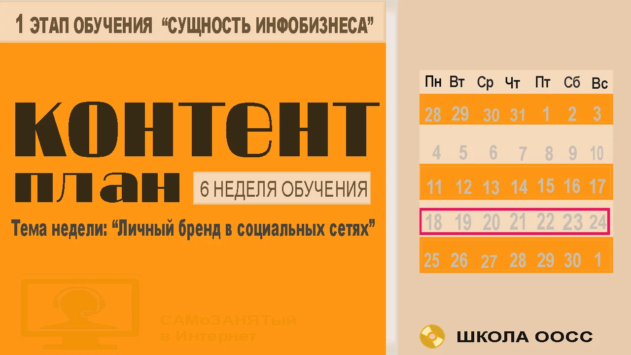 КП на 6 неделю обучения. Тема этой недели. Личный бренд в социальных сетях