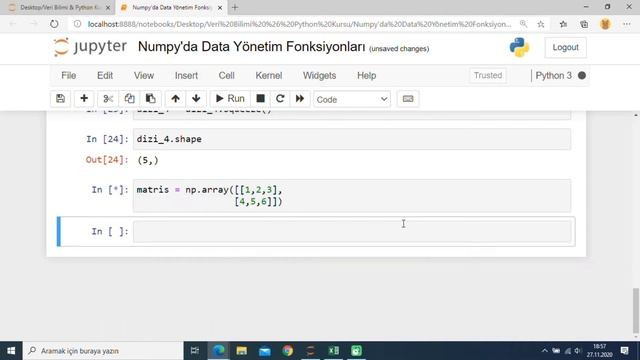 PYTHON İLE VERİ BİLİMİ - NUMPY KÜTÜPHANESİ (9)