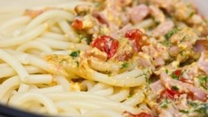 Макароны с ветчиной и сыром