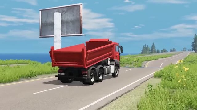 Car Jumps into Truck Trailers ▶️ BeamNG Drive смотреть онлайн