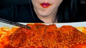 ASMR Spicy Enoki Mushrooms 매운 불닭팽이버섯 먹방 Jamur Enoki Pedas MUKBANG No Talking EATING SOUNDS えのき茸 咀嚼音