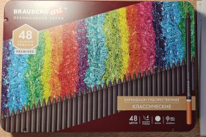 Мини-обзор на набор цветных карандашей Brauberg Premiere 48 цветов