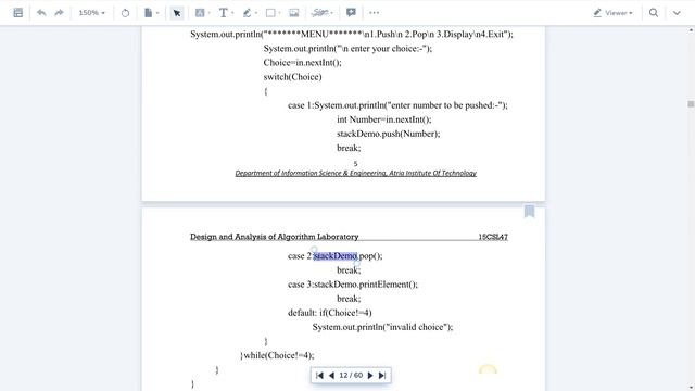 Lab 1b -Write a Java program to implement the Stack using arrays. Write Push(), Pop(), and Display( смотреть онлайн
