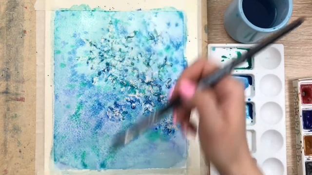 Снежинки . Урок акварели