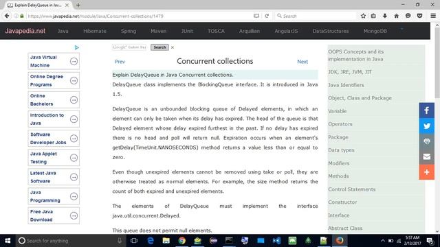 Explain DelayQueue in Java Concurrent collections.
| javapedia.net смотреть онлайн