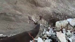 Россия.Дагестан.гумбетовский район село Цанатли. Дорога провалилась.