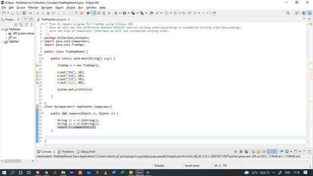 TreeMap Example 2 | Java Collection Concept | Core JAVA Basic Concepts