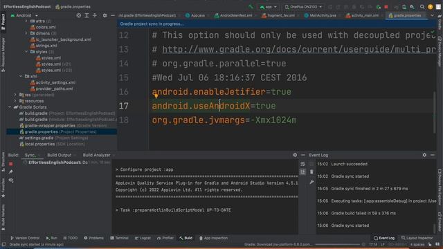 Check the JVM memory arguments defined for the gradle process in:  gradle.properties in project roo