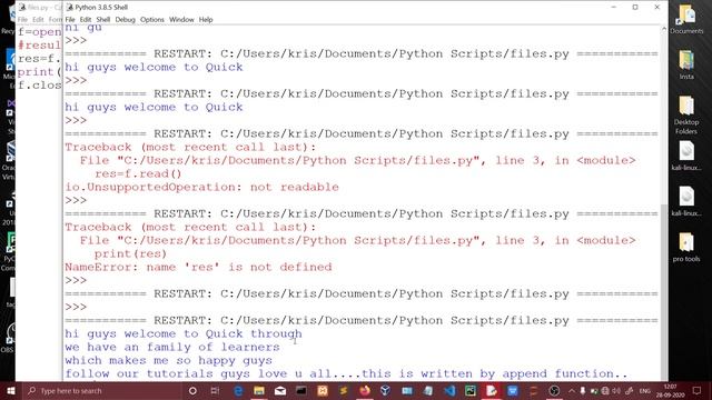 File handling in python (tamil) | Quick Through