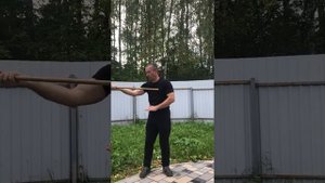 Вариант вращения палки дзе по девятке - с доп. обратной восьмеркой