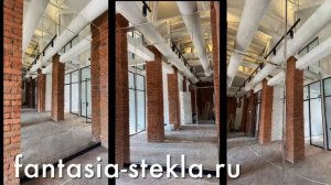 Зеркальное панно с фацетом доя бизнес-пространства в стиле лофт