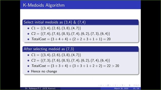 K Medoids Algorithm смотреть онлайн